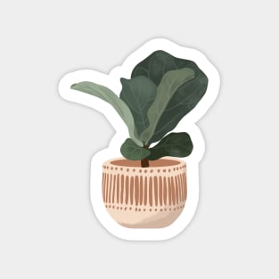 Fiddle Leaf Fig Illustration, Ficus Art Sticker